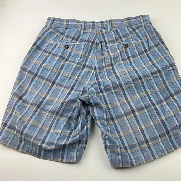 Joseph Abboud Men's blue  plaid shorts size 32 - Picture 3 of 9